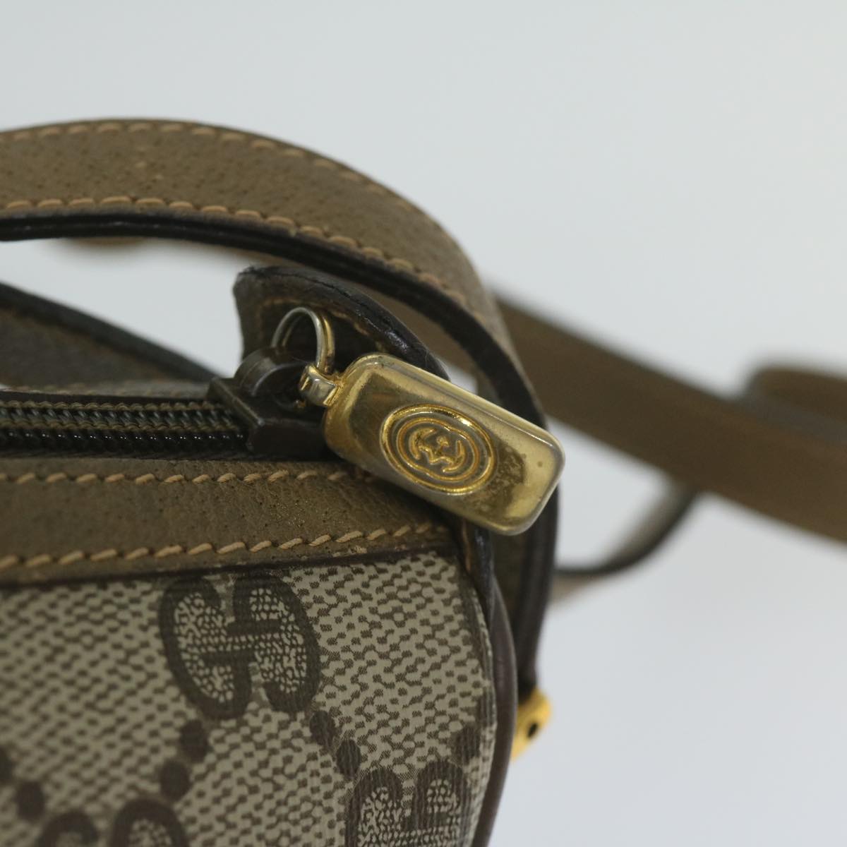 GUCCI GG Canvas Web Sherry Line Shoulder Bag PVC Beige Green Red 60976