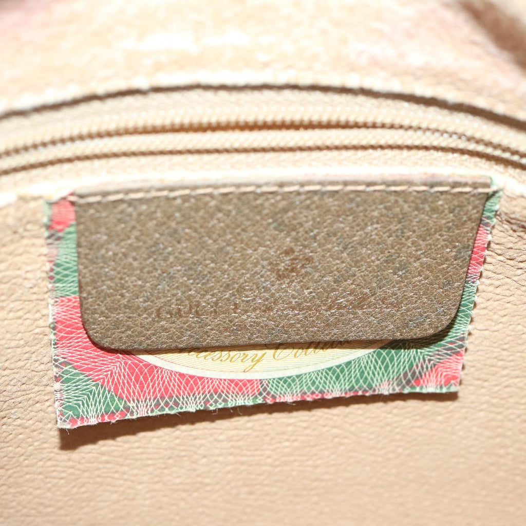 GUCCI GG Canvas Web Sherry Line Shoulder Bag PVC Beige Green Red 60976