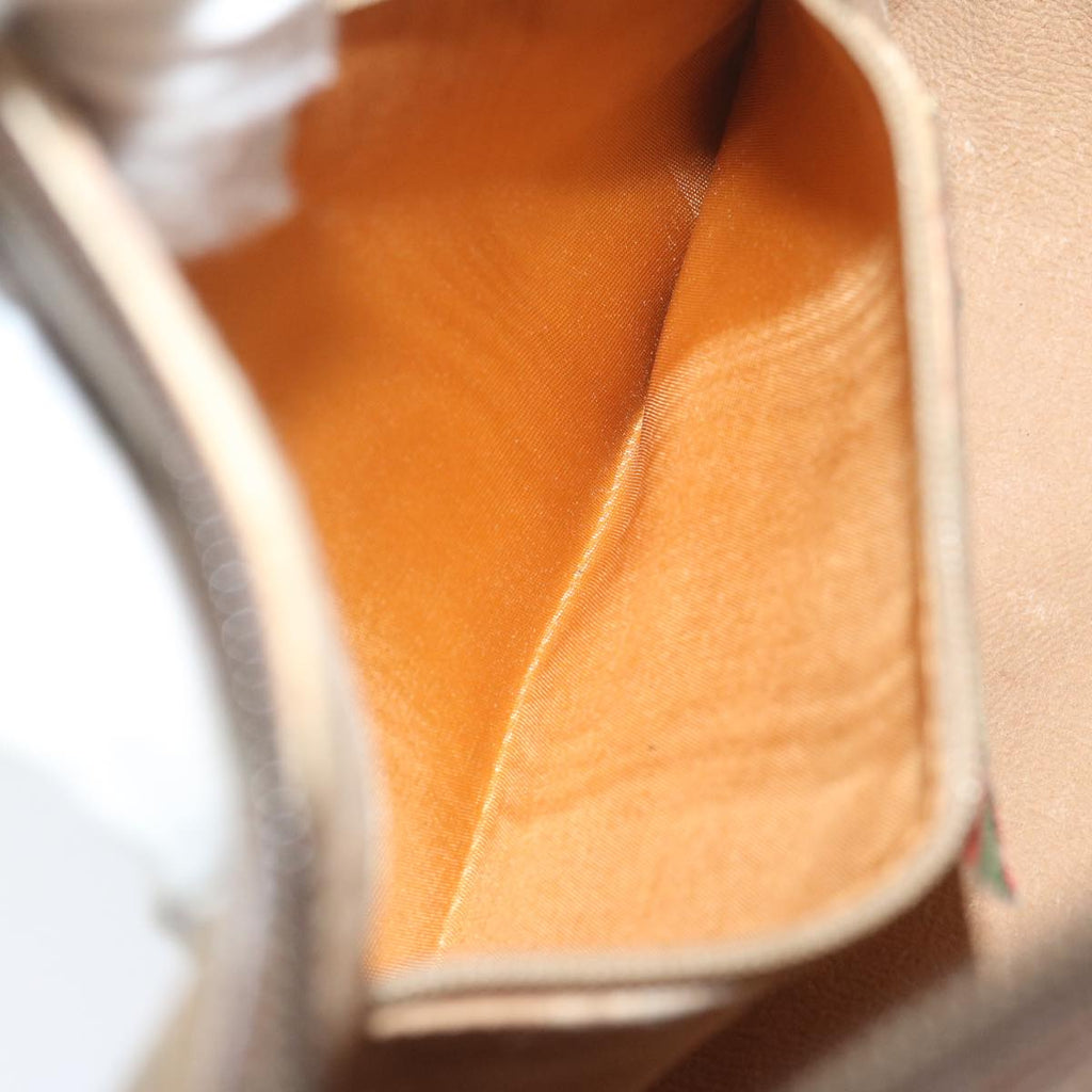 GUCCI GG Canvas Web Sherry Line Shoulder Bag PVC Beige Green Red 60976