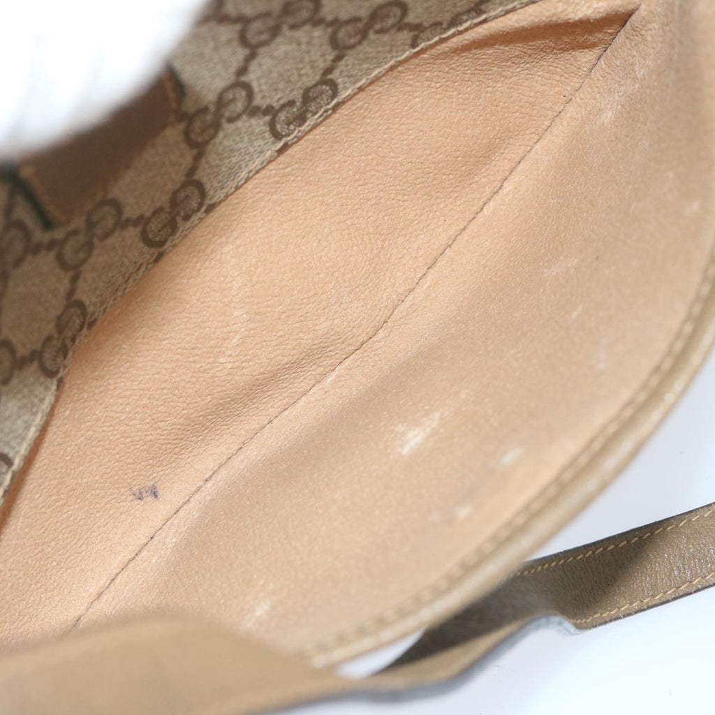 GUCCI GG Canvas Web Sherry Line Shoulder Bag PVC Beige Green Red 60976