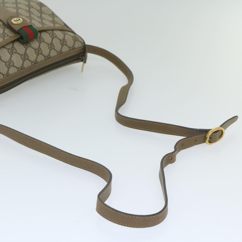 GUCCI GG Canvas Web Sherry Line Shoulder Bag PVC Beige Green Red 60976