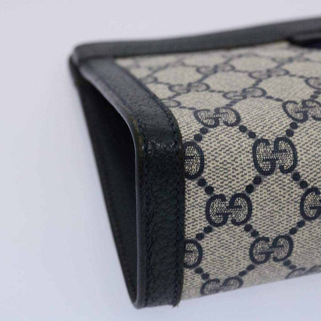 GUCCI GG Canvas Sherry Line Clutch Bag PVC Navy Red 60979