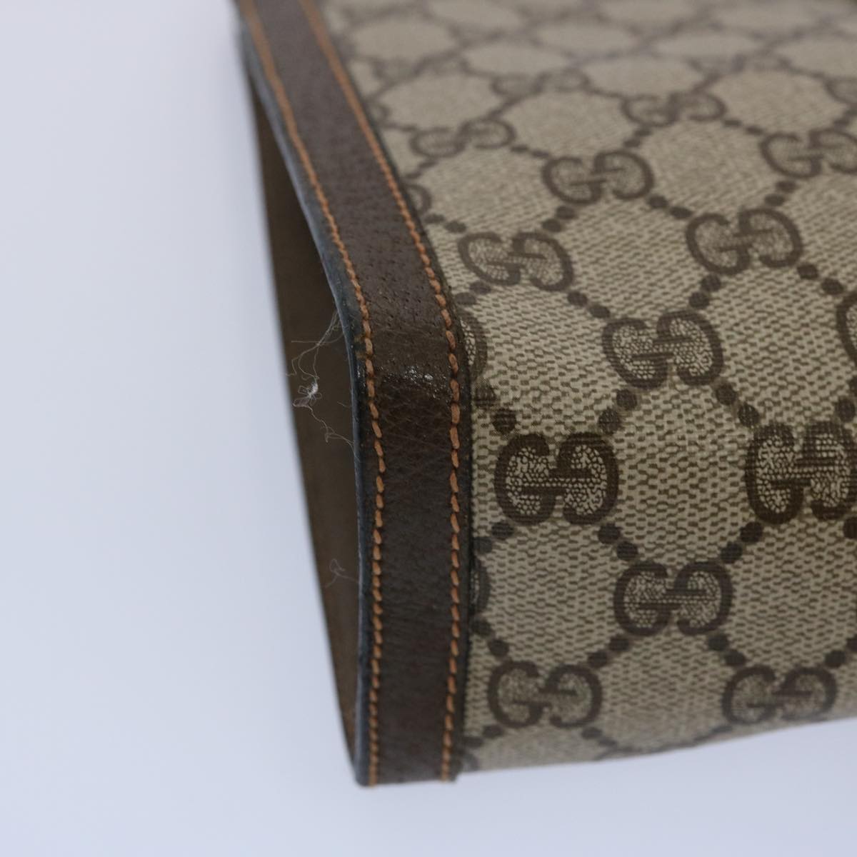GUCCI GG Canvas Web Sherry Line Clutch Bag PVC Beige Green Red 60982
