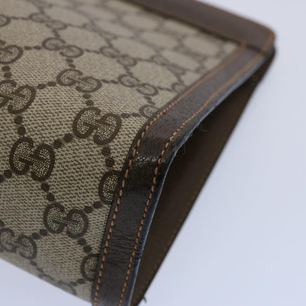 GUCCI GG Canvas Web Sherry Line Clutch Bag PVC Beige Green Red 60982