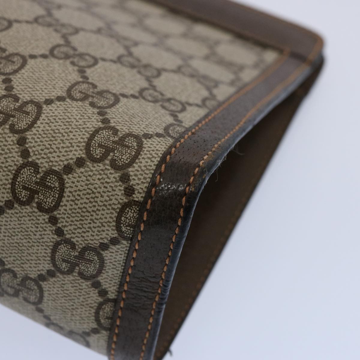 GUCCI GG Canvas Web Sherry Line Clutch Bag PVC Beige Green Red 60982