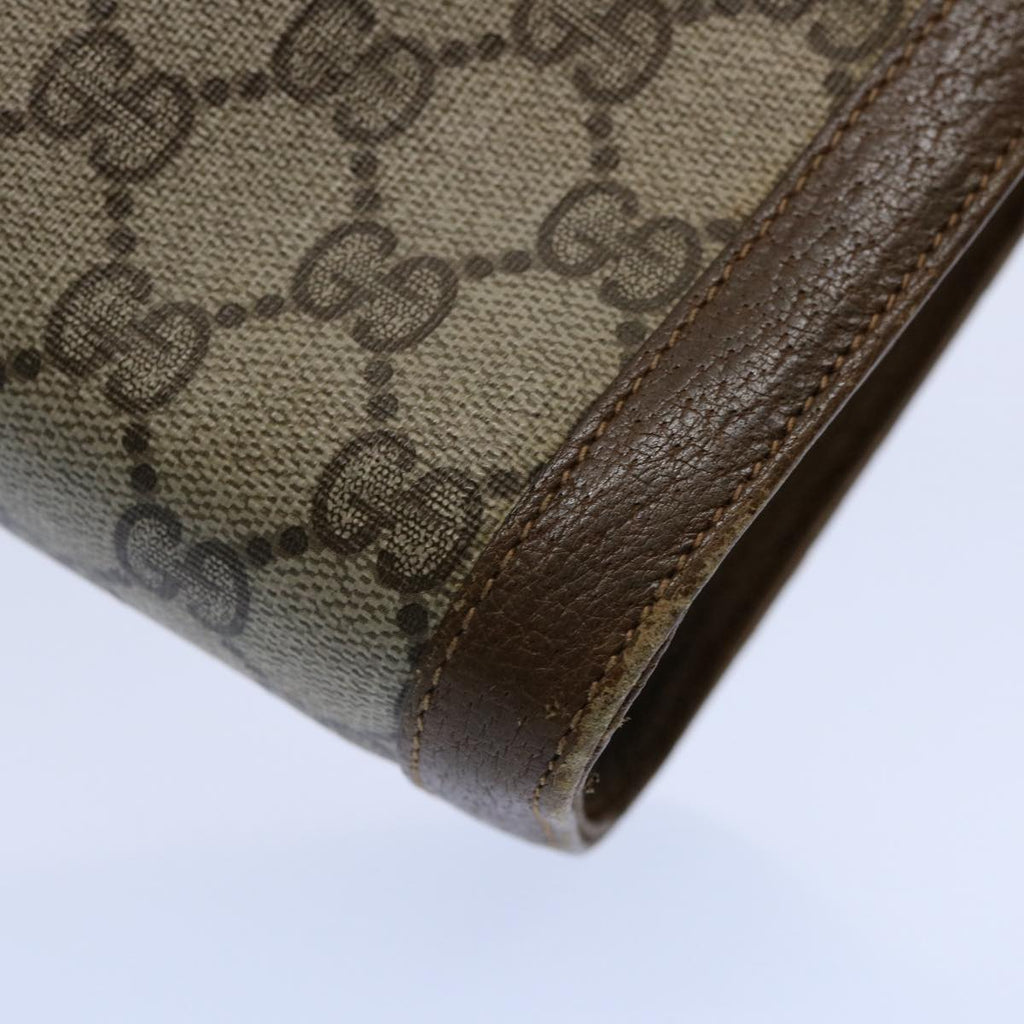 GUCCI GG Canvas Clutch Bag PVC Beige 60984