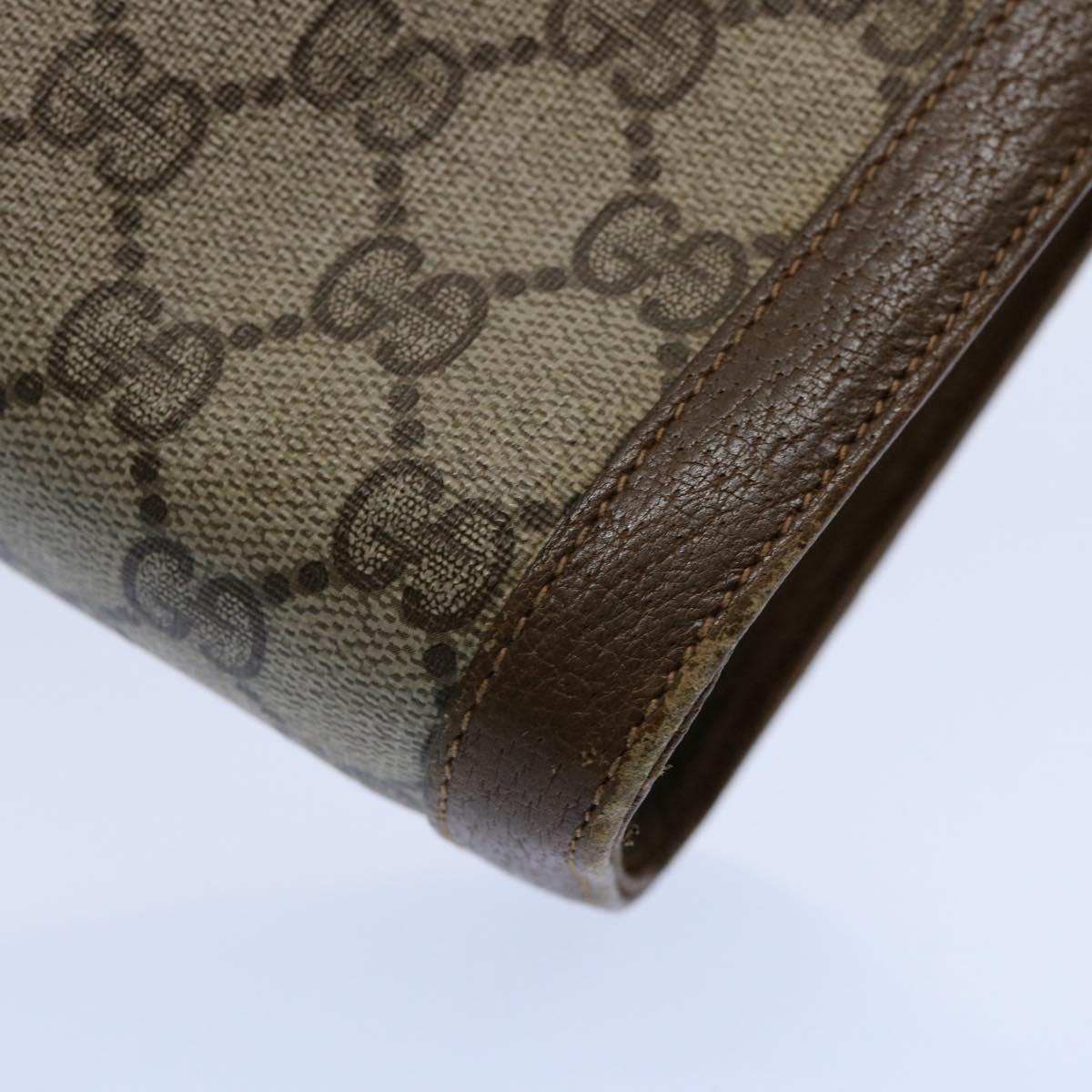 GUCCI GG Canvas Clutch Bag PVC Beige 60984