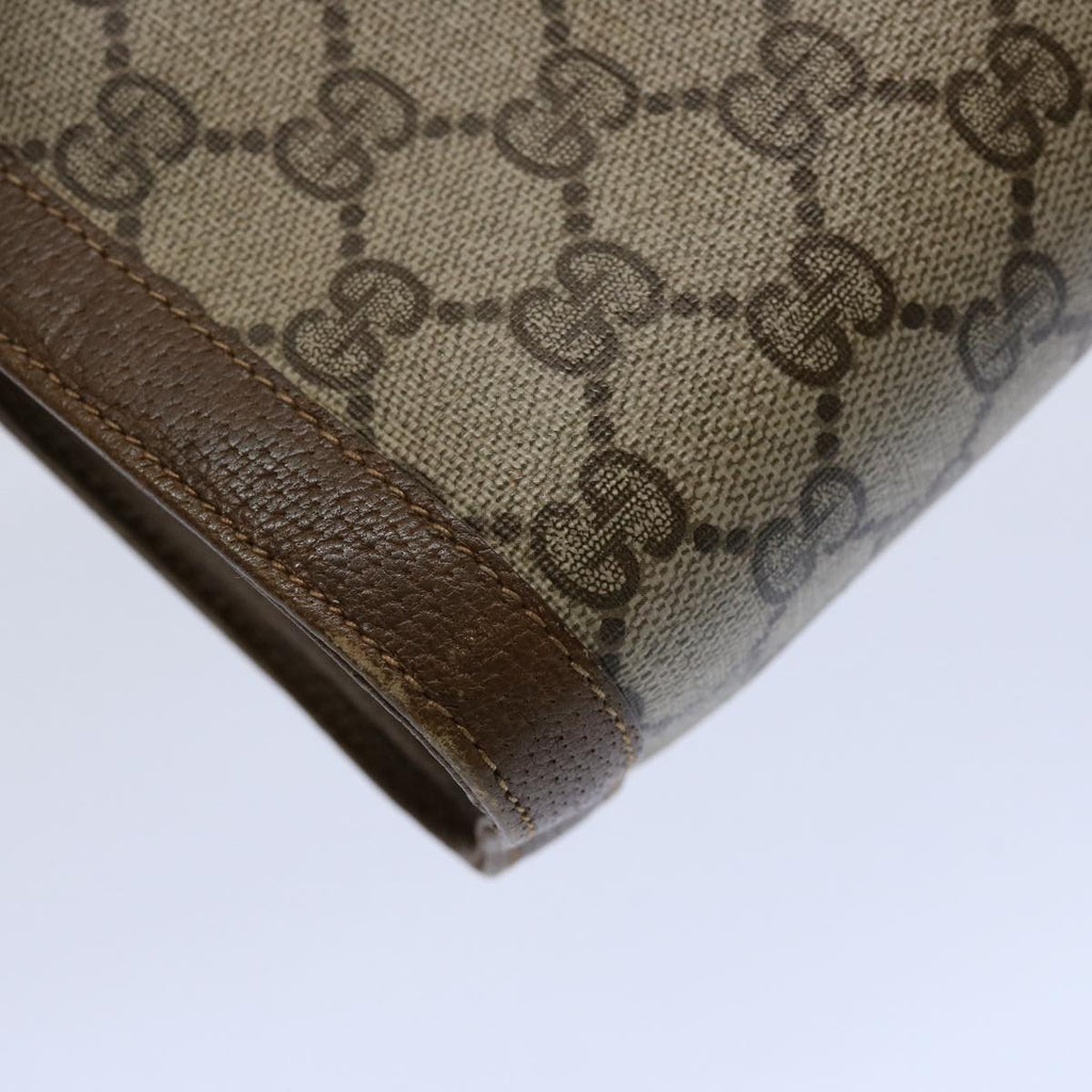 GUCCI GG Canvas Clutch Bag PVC Beige 60984