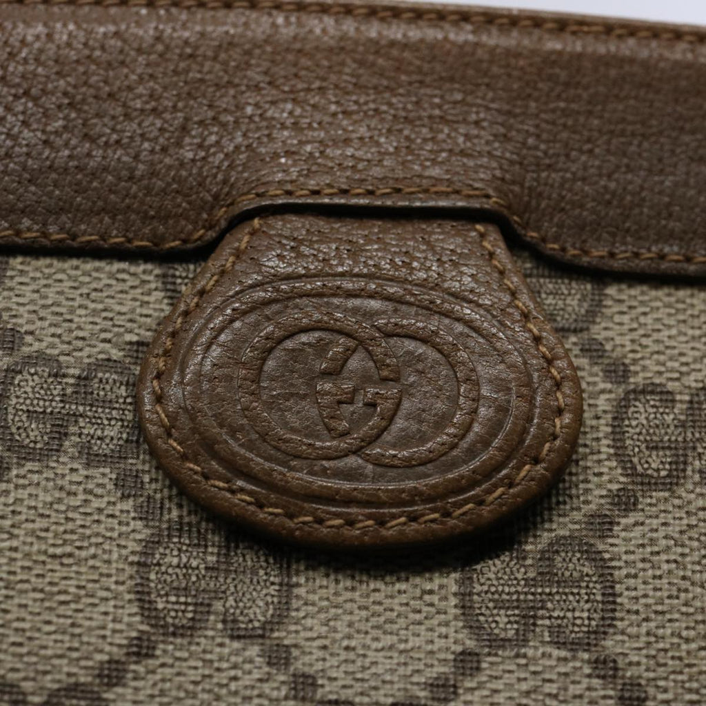 GUCCI GG Canvas Clutch Bag PVC Beige 60984