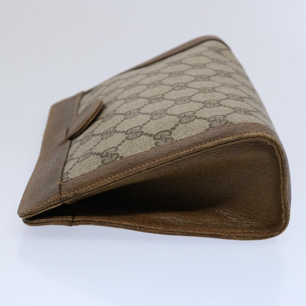 GUCCI GG Canvas Clutch Bag PVC Beige 60984
