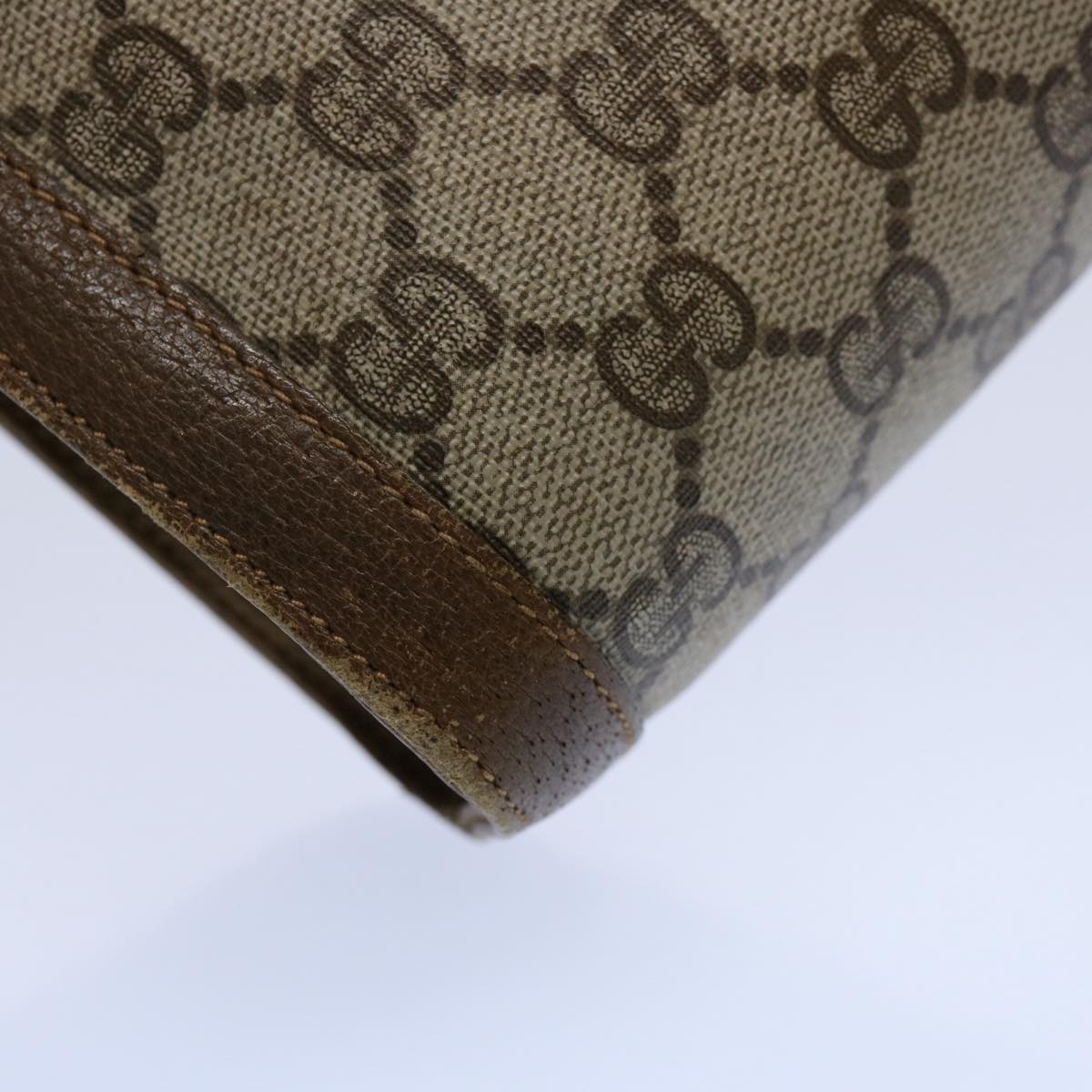 GUCCI GG Canvas Clutch Bag PVC Beige 60984