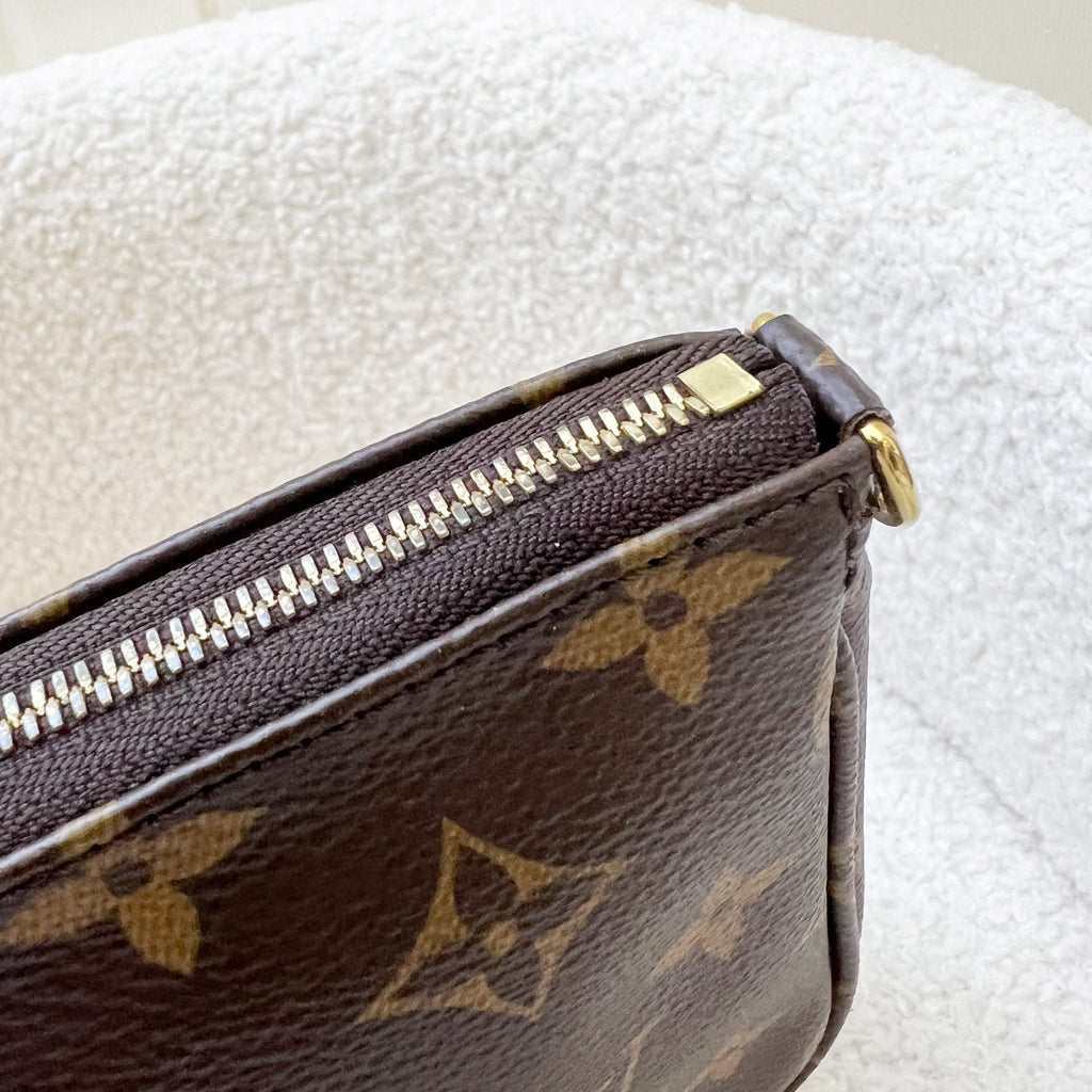 LV Multi Pochette Accessoires MPA Larger Pochette in Monogram Canvas GHW + LV Short Leather Strap