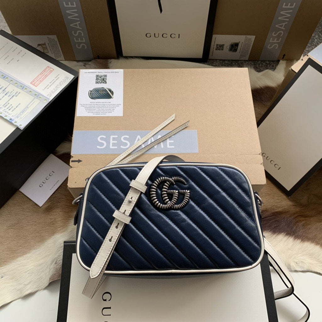 Glami Marmont MatelassÃƒÂ© Shoulder Bag Blue For Women 9.5in/24cm Glami