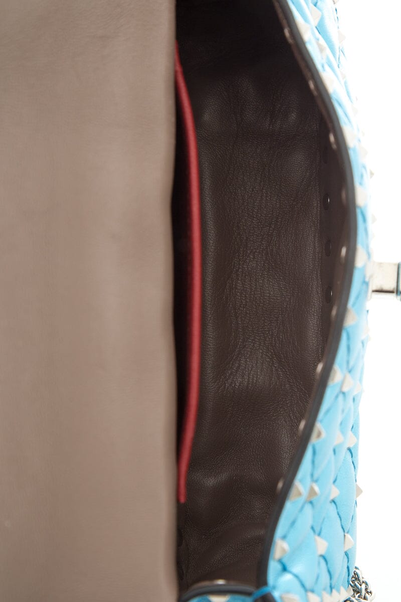 Valentino Garavani Blue Metallic Rockstud "Spike" Cross-Body