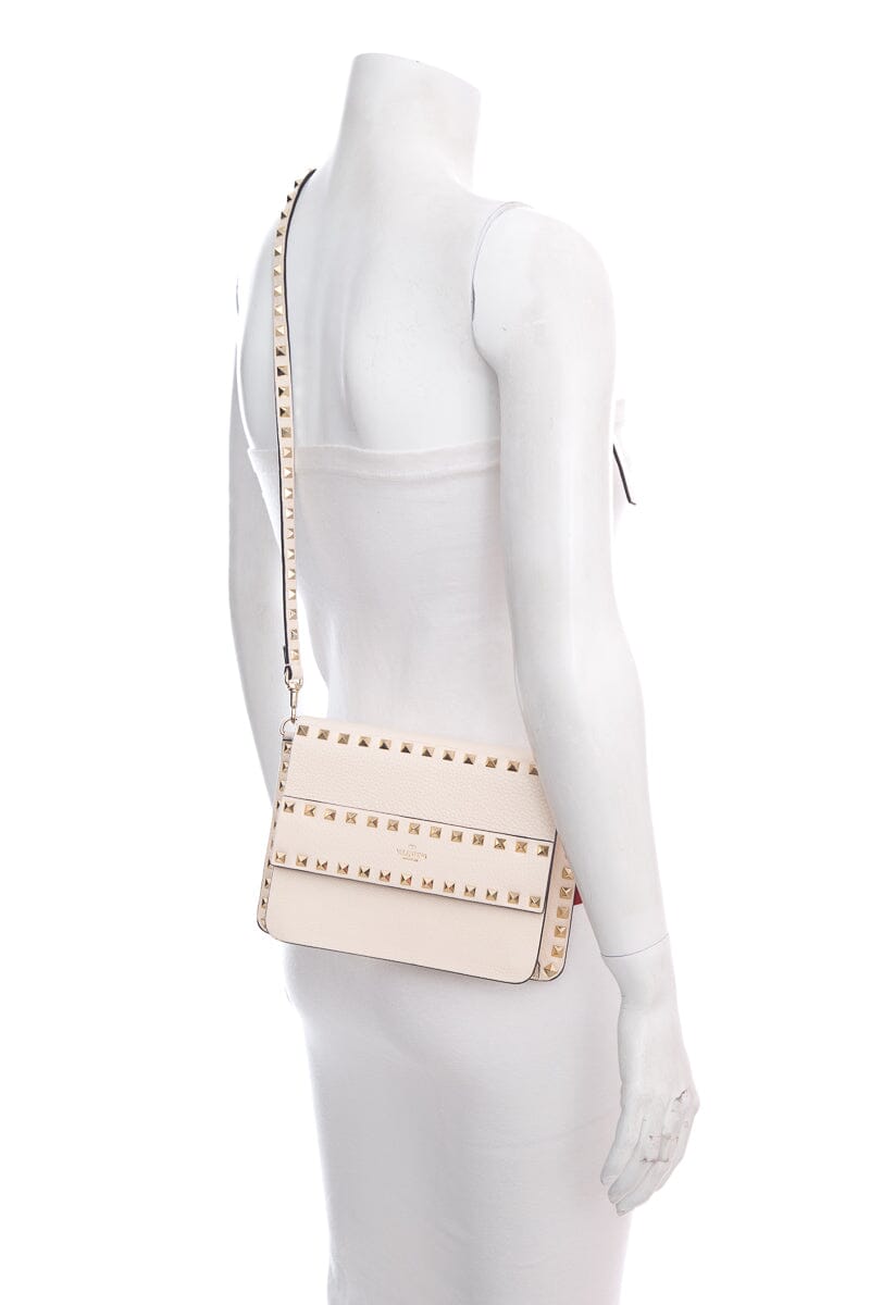 Valentino Cream Rockstud Flap Cross-Body NWT
