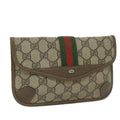 GUCCI GG Supreme Web Sherry Line Pouch Beige Red Green 89 01 021 61002