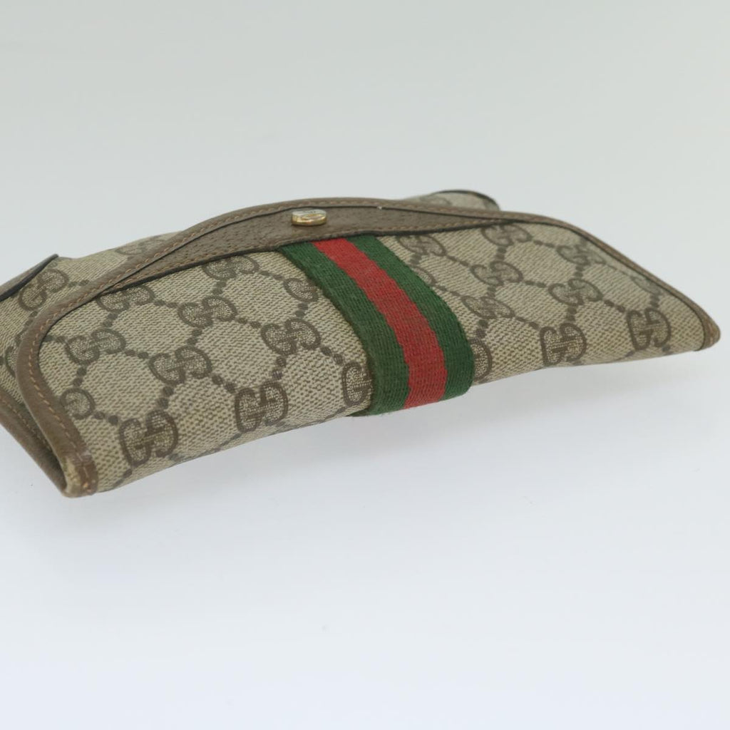 GUCCI GG Supreme Web Sherry Line Pouch Beige Red Green 89 01 021 61002