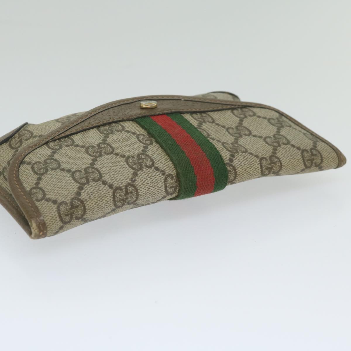 GUCCI GG Supreme Web Sherry Line Pouch Beige Red Green 89 01 021 61002