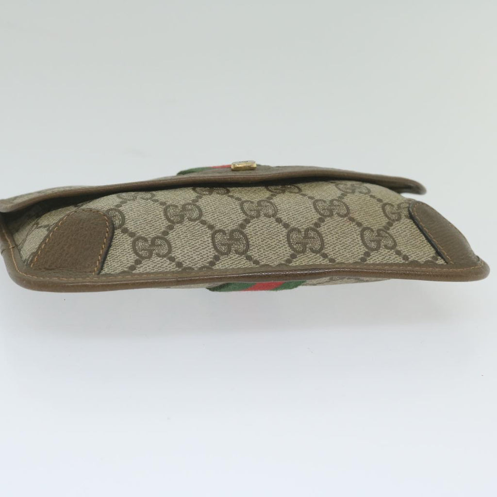 GUCCI GG Supreme Web Sherry Line Pouch Beige Red Green 89 01 021 61002