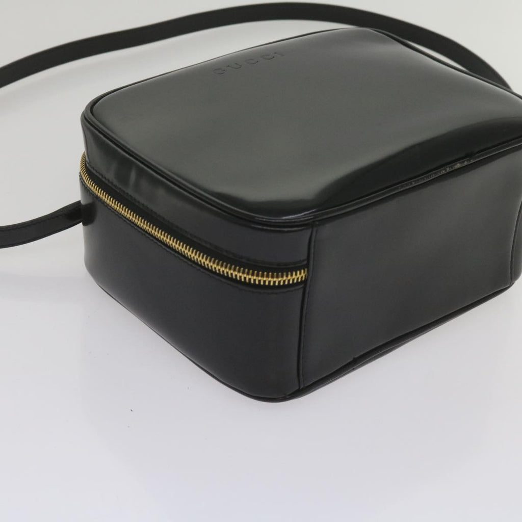 GUCCI Bamboo Vanity Cosmetic Pouch Patent leather Black 000 2040 0323 61015