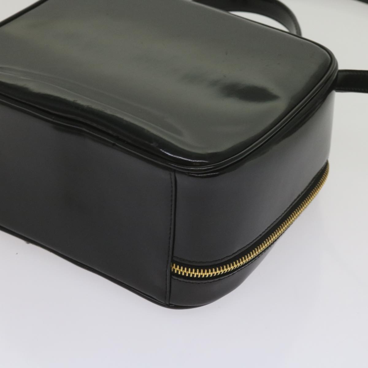GUCCI Bamboo Vanity Cosmetic Pouch Patent leather Black 000 2040 0323 61015