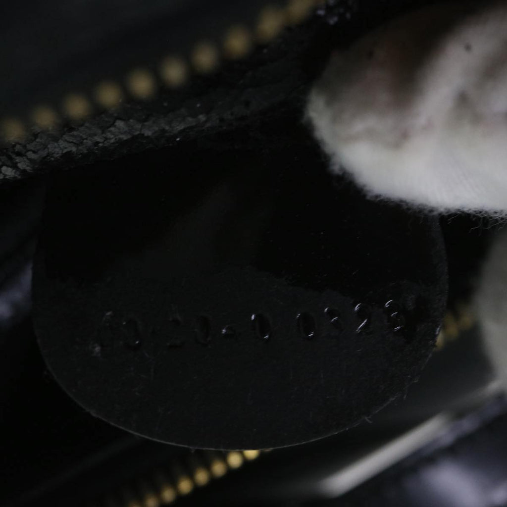 GUCCI Bamboo Vanity Cosmetic Pouch Patent leather Black 000 2040 0323 61015