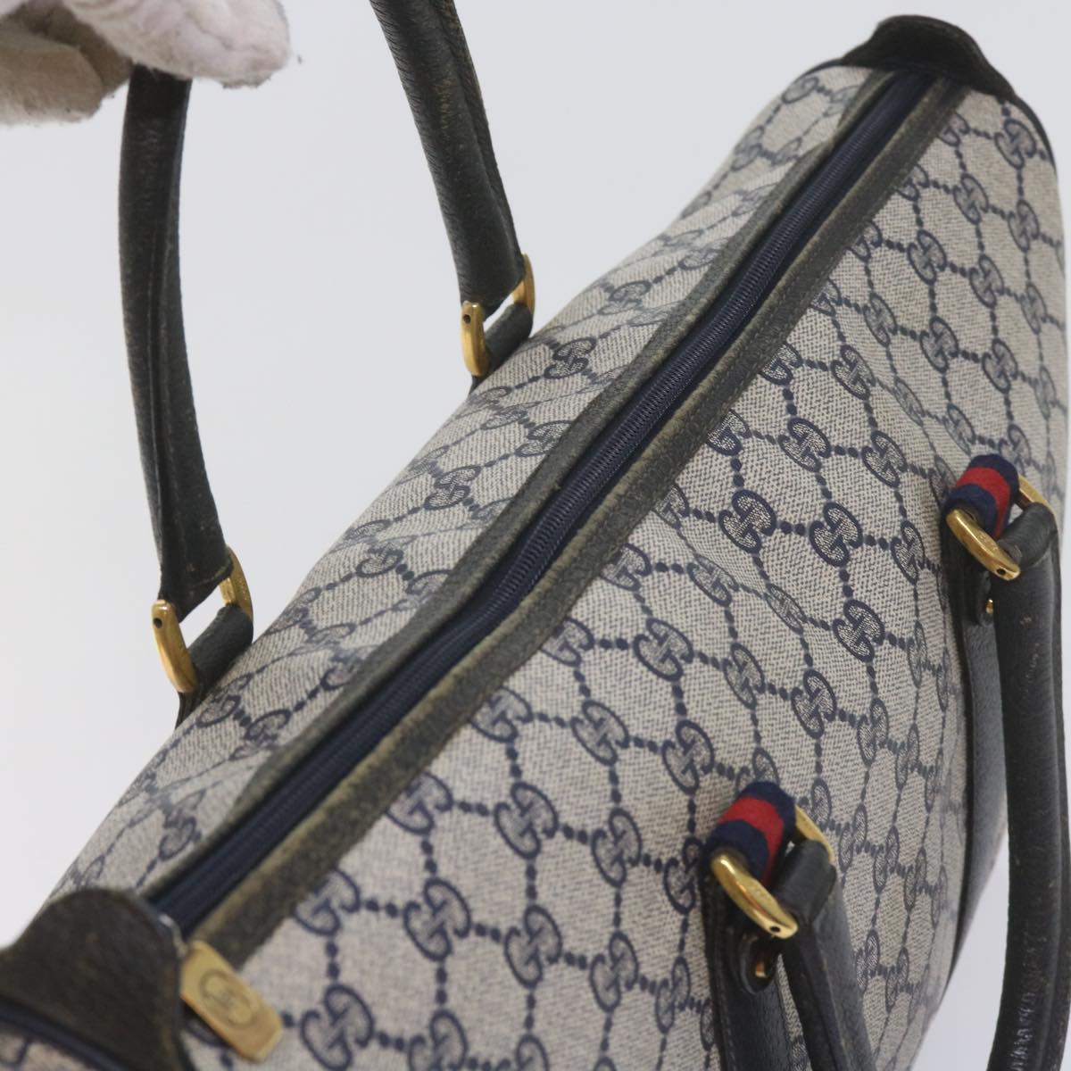 GUCCI GG Supreme Sherry Line Boston Bag PVC Leather Red 39 02 041 61035