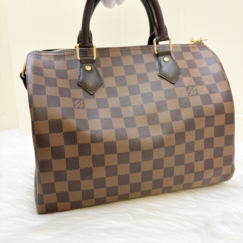 LV Speedy 30 Bandouliere in Damier Ebene Canvas GHW