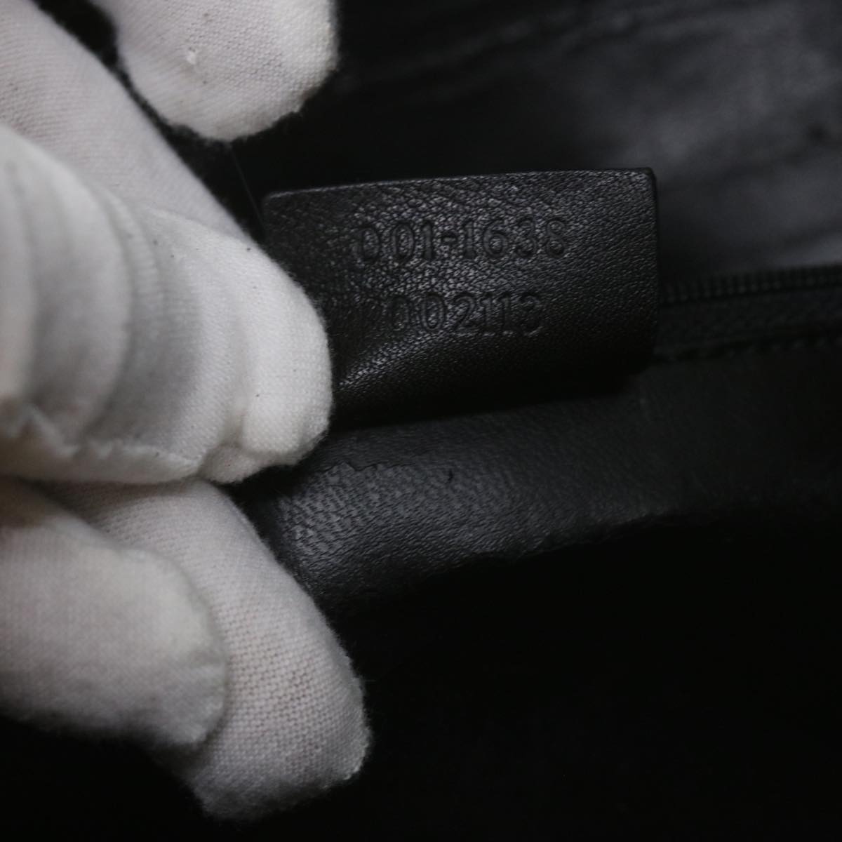 GUCCI Bamboo Shoulder Bag Leather Black 001 1638 61056