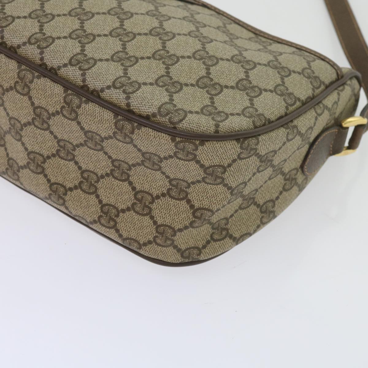 GUCCI GG Supreme Web Sherry Line Shoulder Bag Beige Red 89 02 077 61063