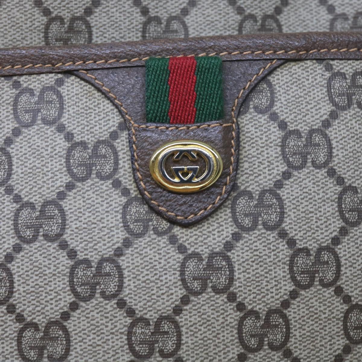 GUCCI GG Supreme Web Sherry Line Shoulder Bag Beige Red 89 02 077 61063