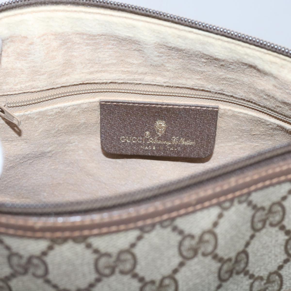 GUCCI GG Supreme Web Sherry Line Shoulder Bag Beige Red 89 02 077 61063