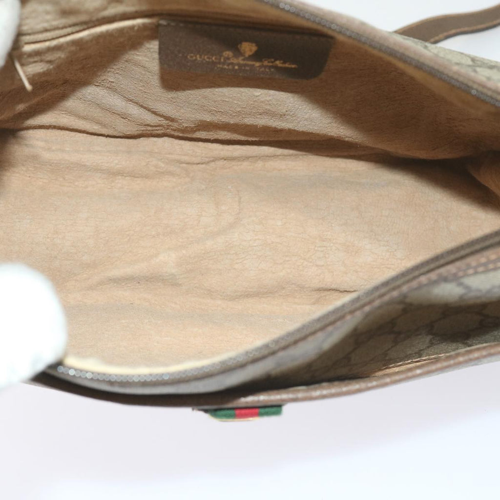 GUCCI GG Supreme Web Sherry Line Shoulder Bag Beige Red 89 02 077 61063