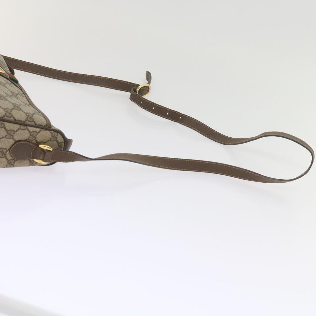GUCCI GG Supreme Web Sherry Line Shoulder Bag Beige Red 89 02 077 61063