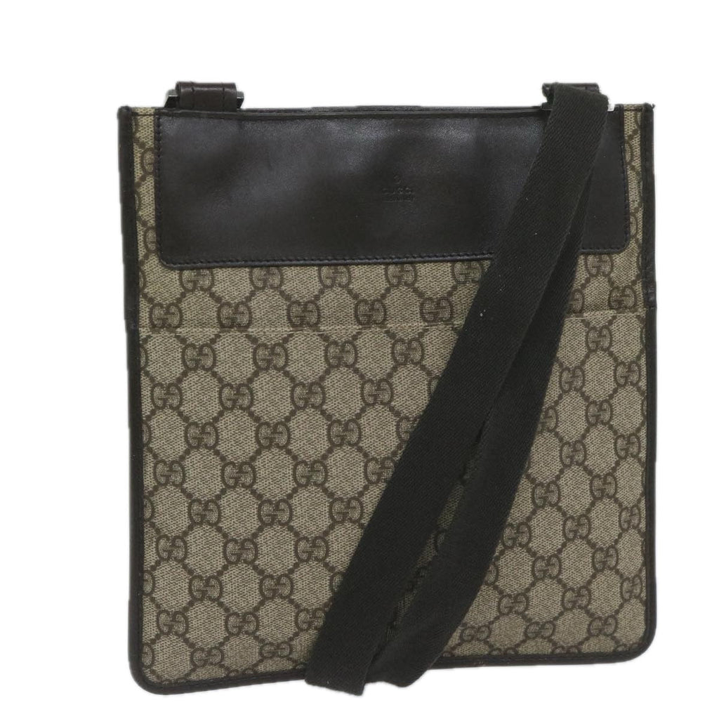 GUCCI GG Supreme Shoulder Bag PVC Leather Beige 27639 61079