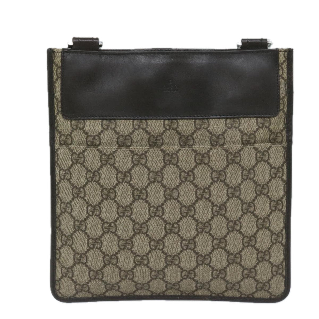 GUCCI GG Supreme Shoulder Bag PVC Leather Beige 27639 61079