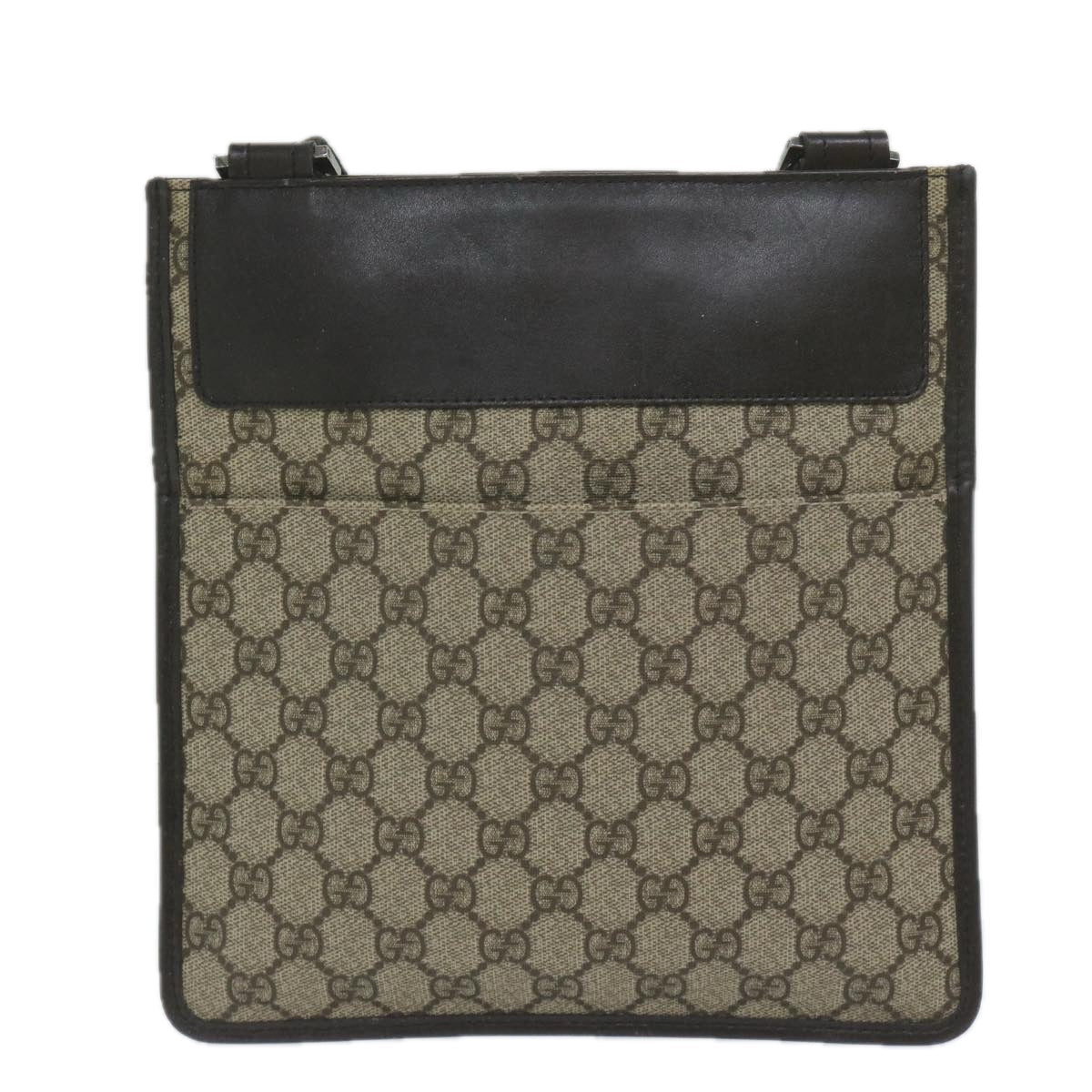 GUCCI GG Supreme Shoulder Bag PVC Leather Beige 27639 61079