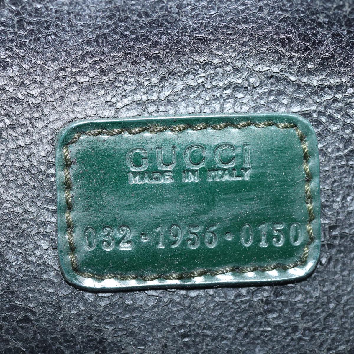 GUCCI Bamboo Vanity Cosmetic Pouch Patent leather Green 032 1956 0150 61086