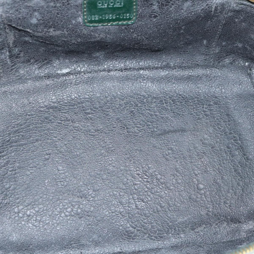 GUCCI Bamboo Vanity Cosmetic Pouch Patent leather Green 032 1956 0150 61086