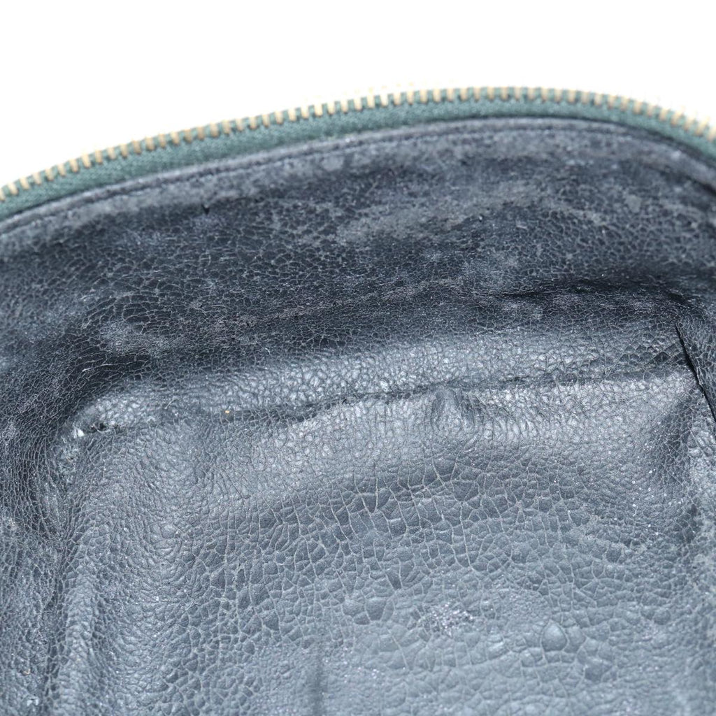 GUCCI Bamboo Vanity Cosmetic Pouch Patent leather Green 032 1956 0150 61086