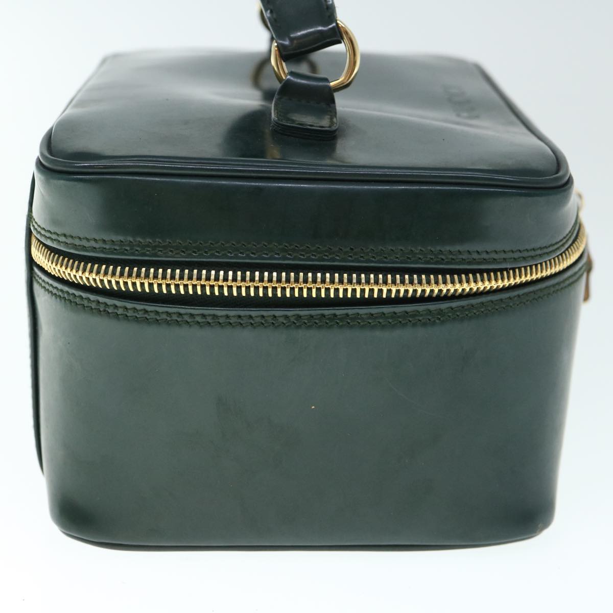 GUCCI Bamboo Vanity Cosmetic Pouch Patent leather Green 032 1956 0150 61086