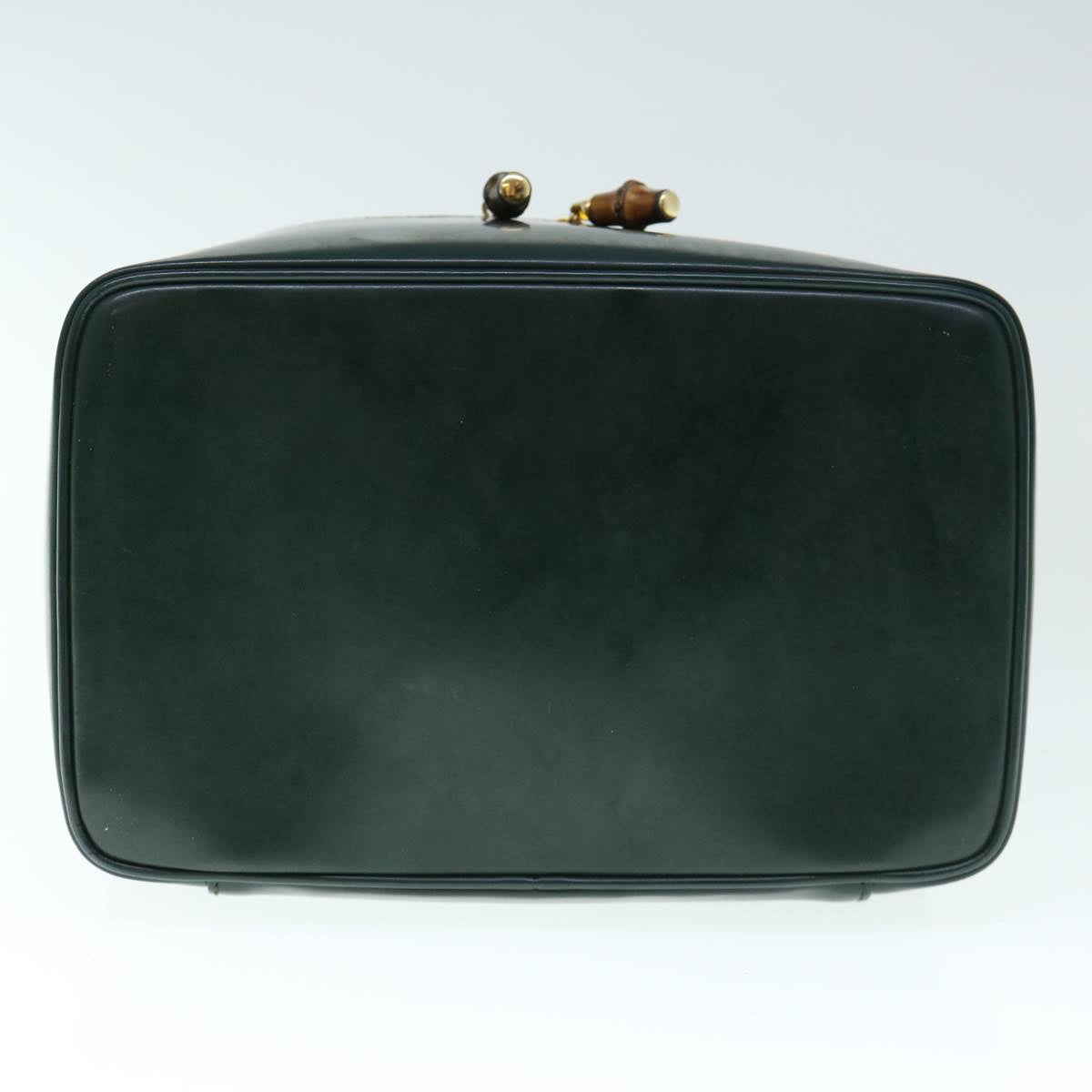 GUCCI Bamboo Vanity Cosmetic Pouch Patent leather Green 032 1956 0150 61086