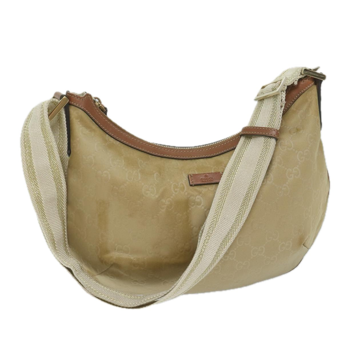 GUCCI GG Canvas Shoulder Bag Beige 181092 61091