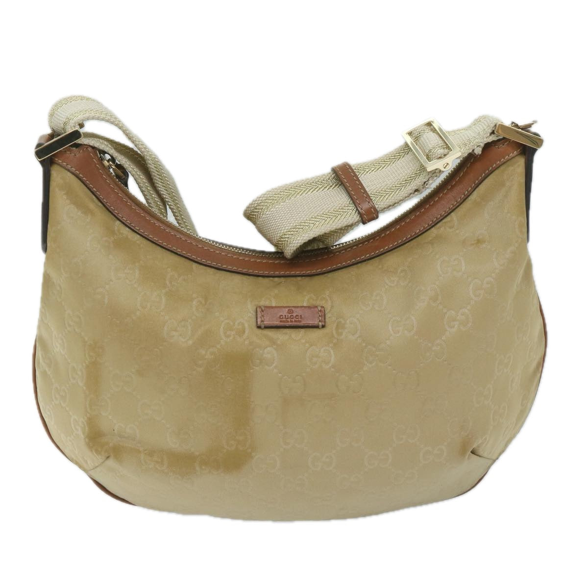 GUCCI GG Canvas Shoulder Bag Beige 181092 61091
