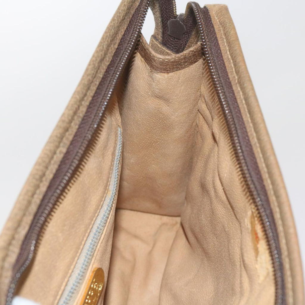 GUCCI GG Plus Supreme Clutch Bag PVC Leather Beige 61108