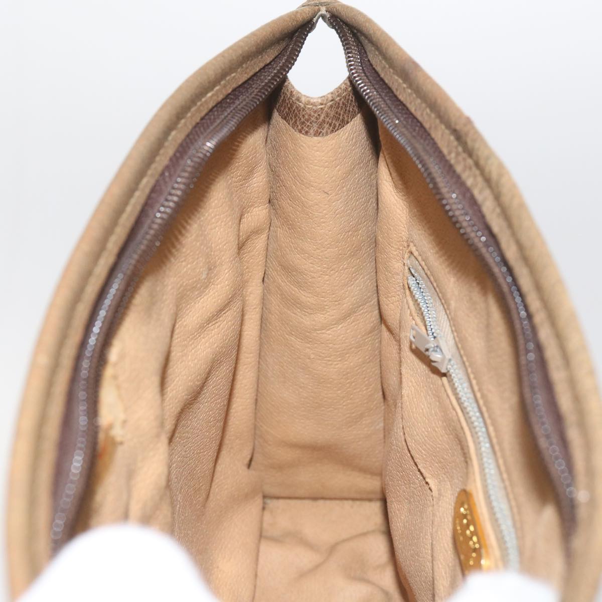 GUCCI GG Plus Supreme Clutch Bag PVC Leather Beige 61108