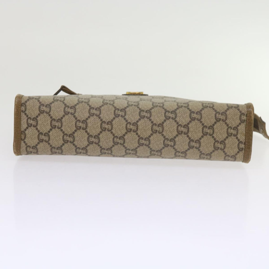GUCCI GG Plus Supreme Clutch Bag PVC Leather Beige 61108