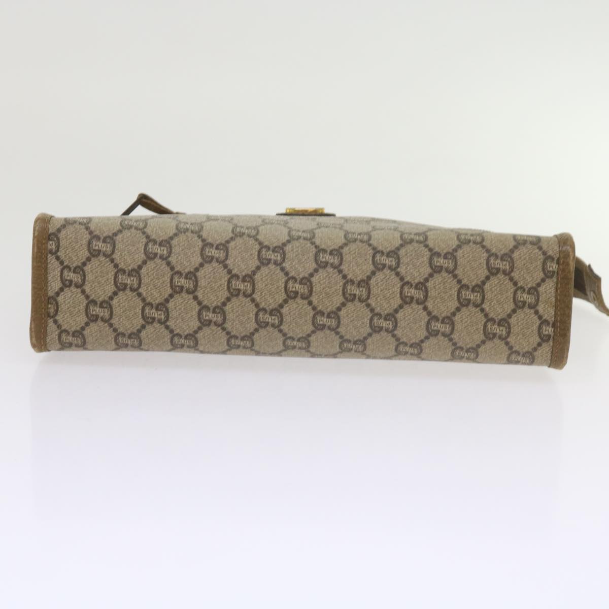 GUCCI GG Plus Supreme Clutch Bag PVC Leather Beige 61108