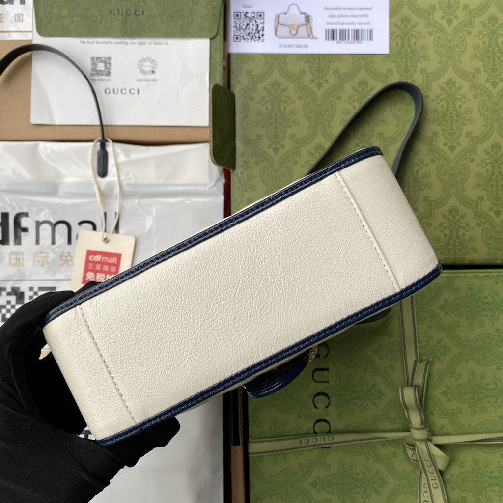 Glami Marmont Mini Top Handle Bag White For Women 8in/21cm 583571-0OLFX-9085