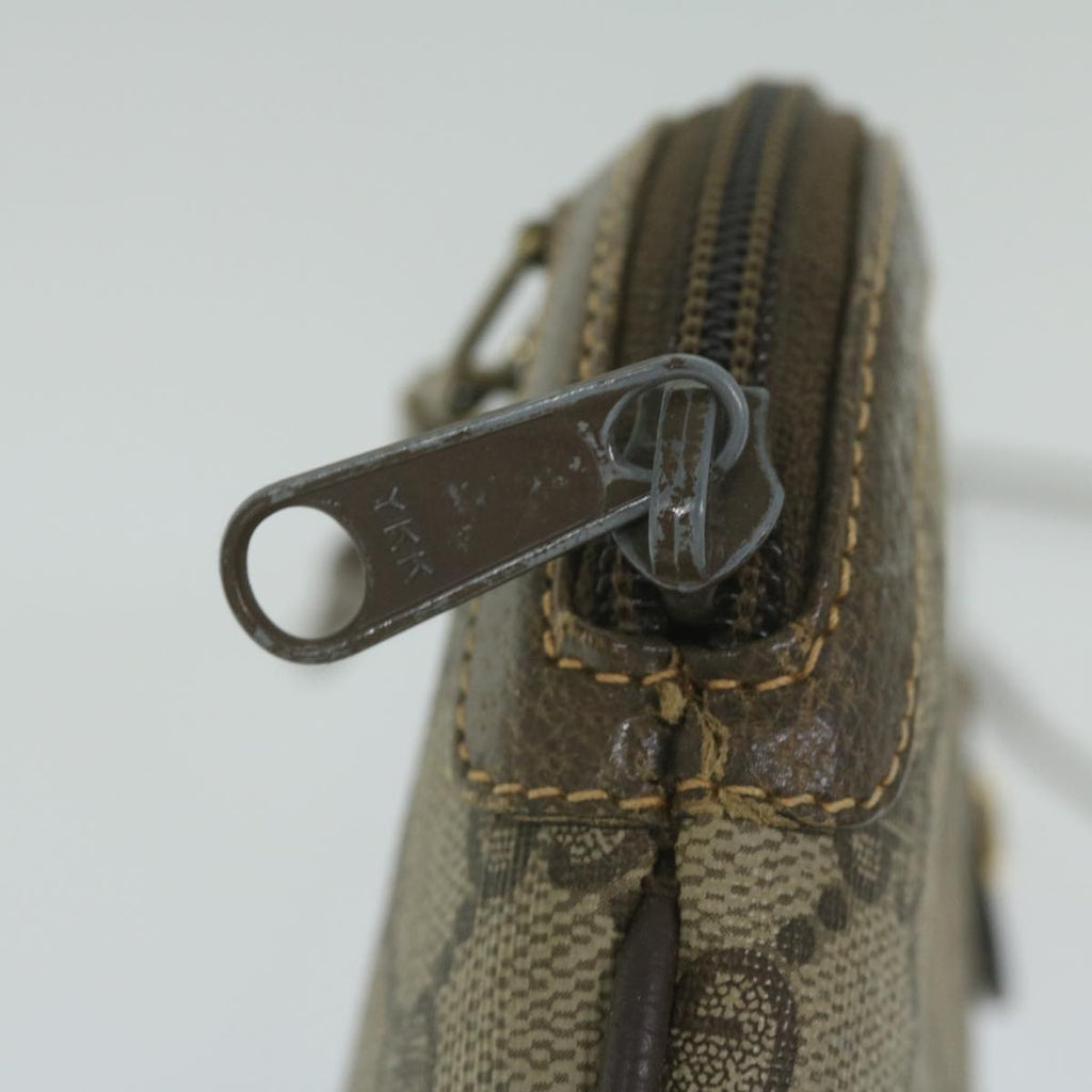 GUCCI GG Canvas Web Sherry Line Shoulder Bag PVC Beige Green Red 61211